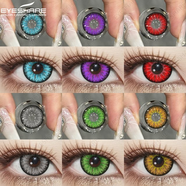 EYESHARE Halloween Colored Contact Lenses for Cosplay Red Anime Eyes Lenses AYY Series Blue Lenses Makeup Contact Color Lens