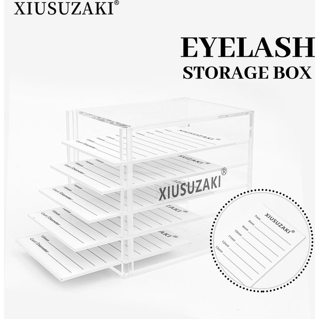XIUSUZAKI False Eyelashes Storage Box 5 Layers Acrylic Pallet Lash Holder Display Stand Eyelash Extensions Makeup Tools Supplier