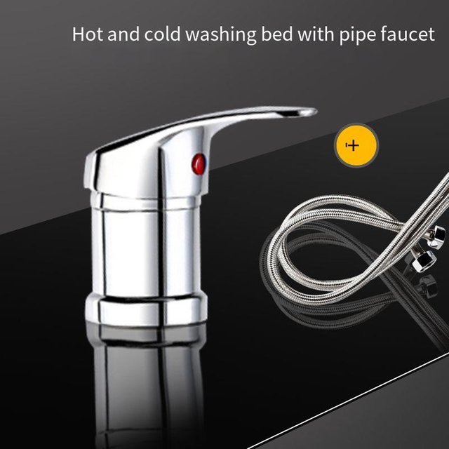 Hair Washing Bed Mixer Tap, 50cm/80cm/100cm Hot Cold Water Faucet Replacement for Barber Shop Shampoo Basin