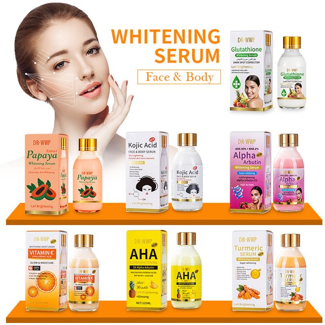 125ml AHA Arbutin Face Essence Moisturizing Whitening Facial Serum Turmeric & Kojic Acid Essence Liquid Firming Bright The Skin