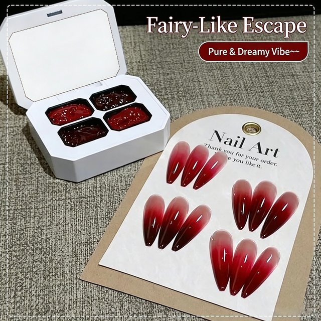Burgundy Solid Nail Patting Gel, High‑Saturation Cream Texture New Year Red Gel for Blush Ombre Gradient DIY Salon Manicure