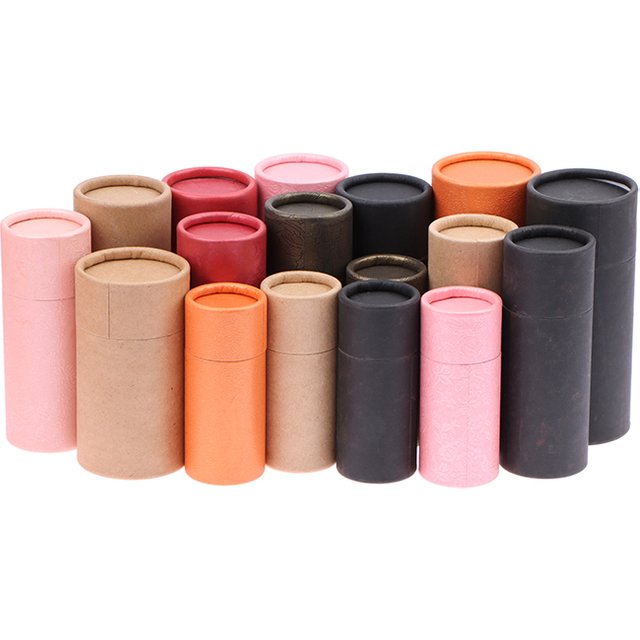 Round Cardboard Gift Box Cosmetic Essential Oil Bottle Packaging Box Lipstick Perfume Packaging Kraft Paper Tube Boxes