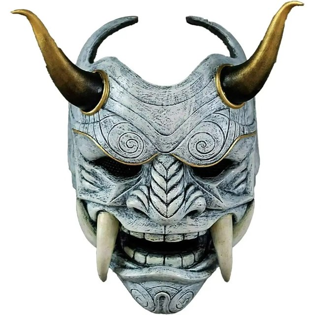 Adult Unisex Halloween Face Masks Japanese Hannya Demon Oni Samurai Noh Kabuki Prajna Devil Mask Latex Party Masks