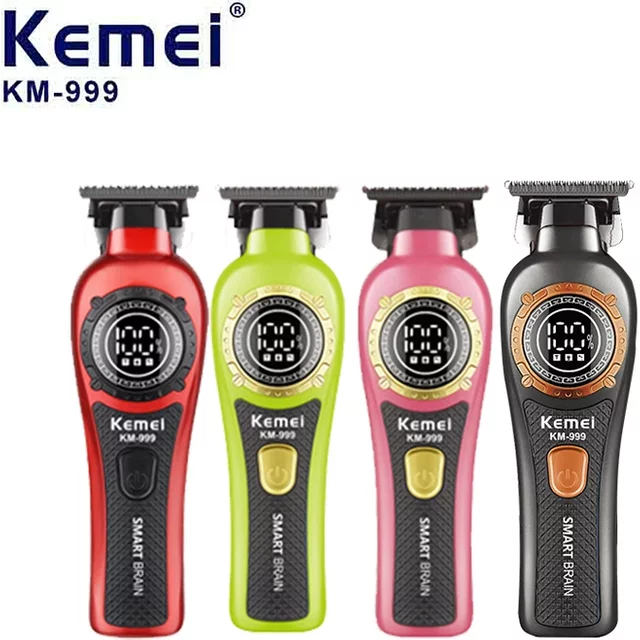Kemei 999 Electric Hair Cut Machine Digital Display Hair Clipper Professional Cordless Precision Adjustment Trimmer Shaver Hair