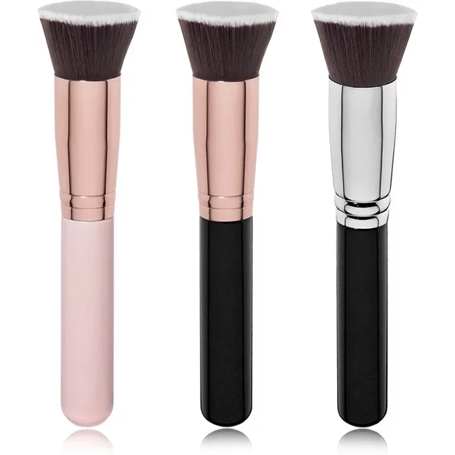1pc Flat Makeup Brushes Kabuki Foundation Brush Liquid Cream Powder Contour Blending Face Repair Beauty Tools Brochas Maquillaje