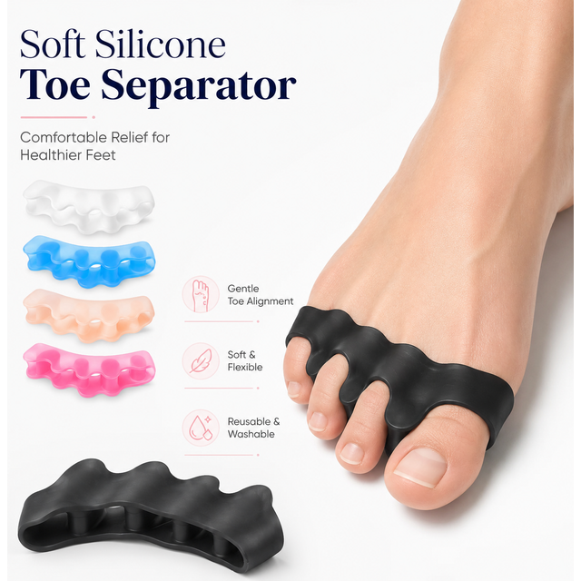 2Pcs=1Pair Toe Separators Stretchers Correct Foot and Bunion Pain Relief Foot Care Soft Gel Straightener Spacers 6 Colors