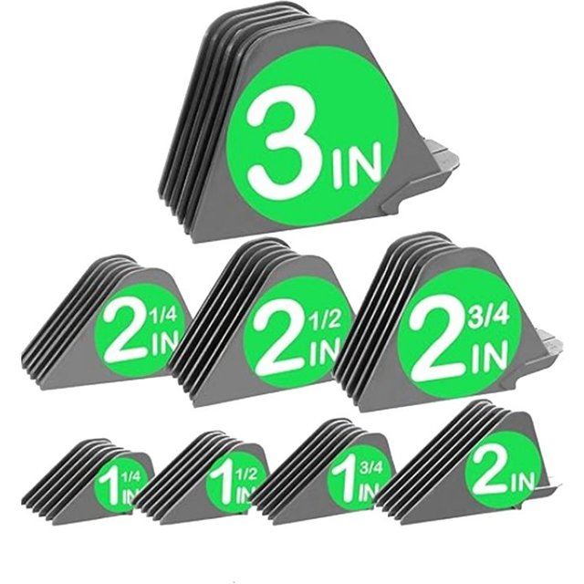 【NEW A39M】 Mega Hair Clipper Guards, 8Pcs Gray, For Wahl Full Size Hair Clippers (3 Inch 8Pcs)