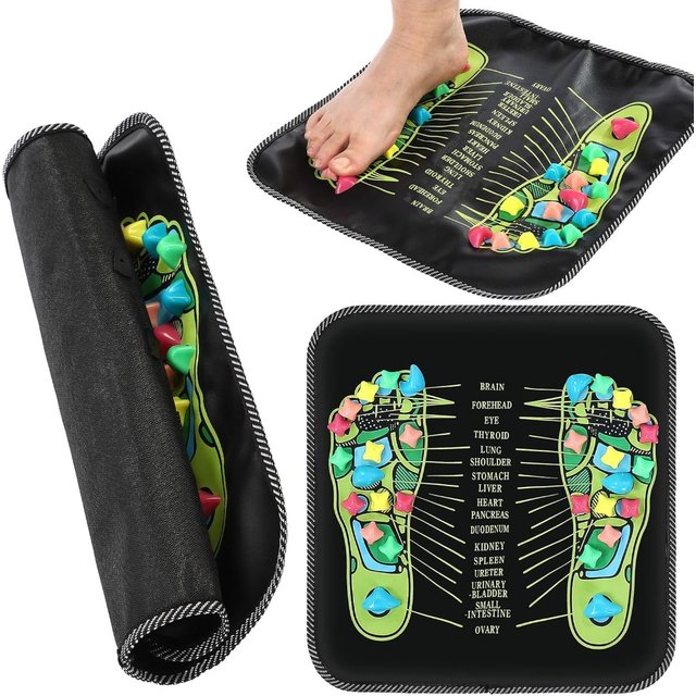 35CM Foot Massage Mat Reflexology Walk Stone Road Foot Massage Acupoint Mat Acupressure Relaxes Long Sitting Foot Care Tools