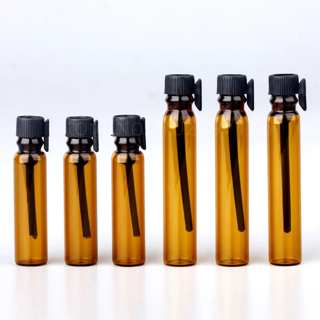 Flacon compte-gouttes en verre Transparent, Mini bâton de 1ml 2ml, huile essentielle avec bouchon intérieur, échantillon d'essai, utilisation de sous-bouteilles de parfum vides