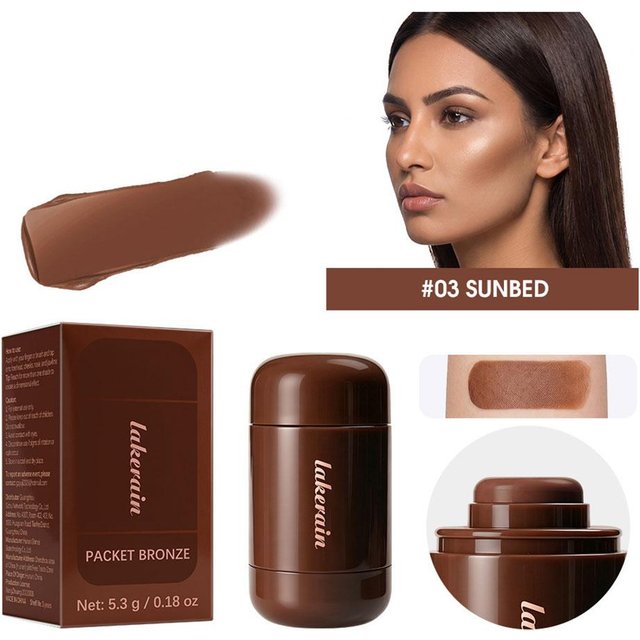Face Contour Bronzer Stick Hydrating Cream Formula Long Lasting Waterproof Natural 3D Cheek Sculpt Daily Cosmetic