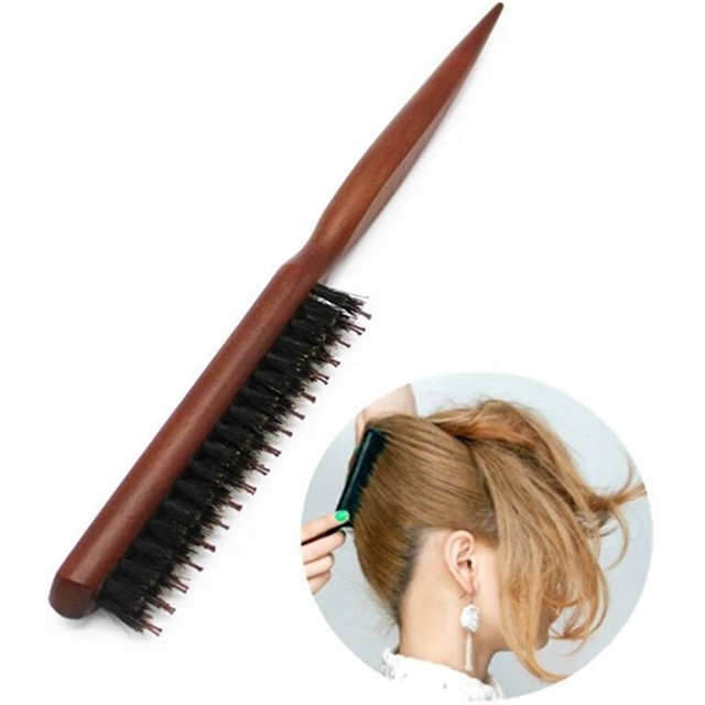 1Pc Wood Slim Line Comb Hairbrush Professional Salon Teasing Back Hair Brushes