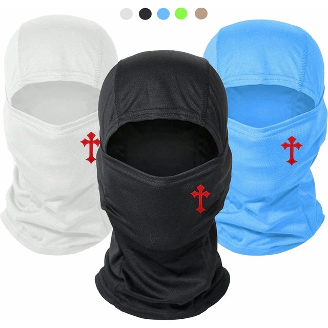 Cross Printed Mask Hood for men and Women Outdoor Riding Ski Balaclava Hat Sunshade Breathable Windproof and Sunscreen Hat