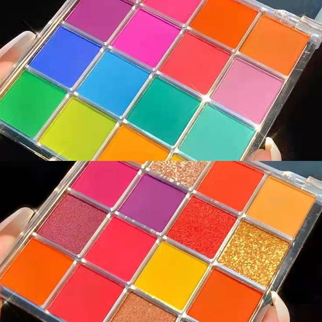 16 Colors Eye Shadow Palette Waterproof Shimmer Matte Sequin Eyeshadow Long Lasting Bright Color Pigmented Glitter Eyes Makeup