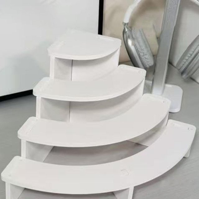 Corner Display Riser, 4 Tier Desktop Display Shelf, Display Stand Rack for Food Makeup Cupcakes Mini Figurines Craft Show