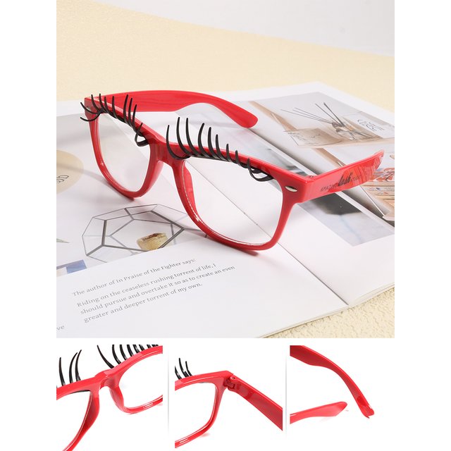 IENJOY Fake Eyelash Funny Shape Glasses Party Personalized Party Makeup Photography Decorative Glasses