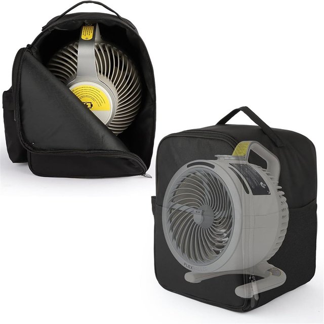 Folding Fan Storage Bag, Waterproof Camping Fan Tote for FlexBreeze HydroGo FA05X Shockproof Round Cosmetic Bag
