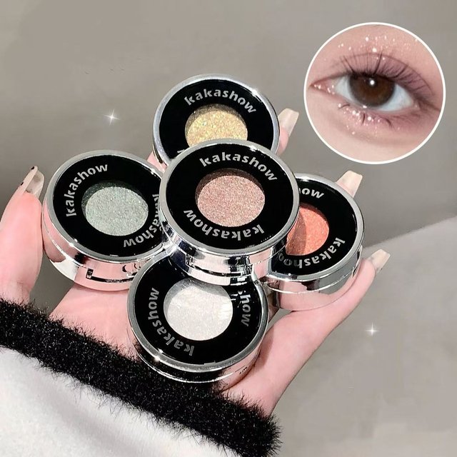 Kakashow Cream Glitter Single Eyeshadow No Fallout Portable Daily Eye Cosmetic