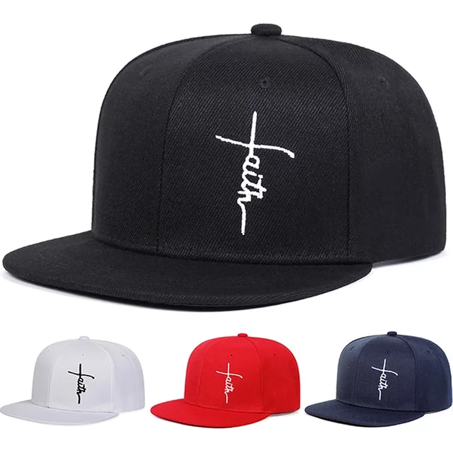 Unisex Faith Letter Cross Embroidery Hip-hop Hats Spring Autumn Outdoor Adjustable Casual Baseball Caps Sunscreen Hat Sports Cap