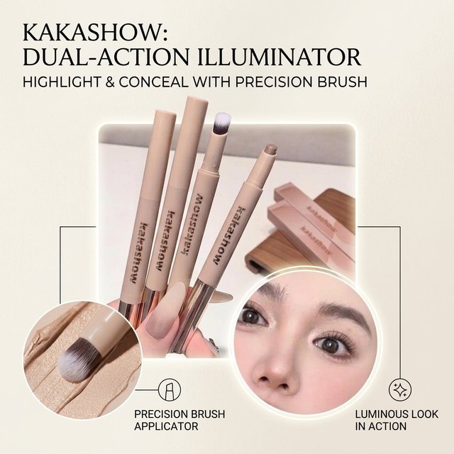 3D Contouring Pen Long Lasting Waterproof Matte Bronzer Stick Nose Shadow Contour Pen With Brush Facial Contour Stick Makeup