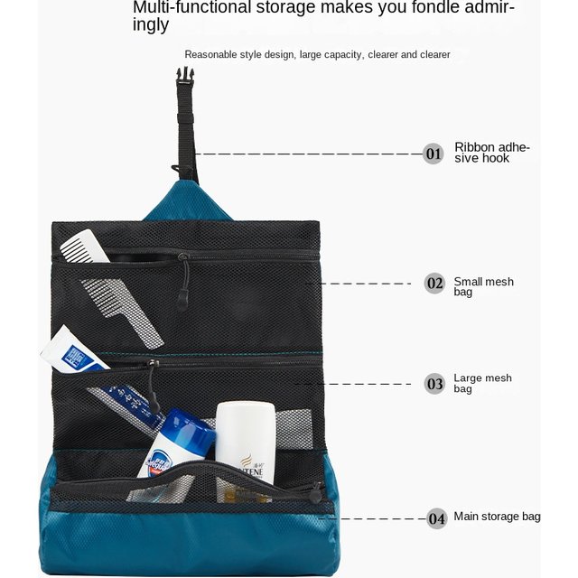 Travel Foldable Toiletry Bag Men's Portable Dry and Wet Separation Travel Wash Waterproof Women's Makeup Bag