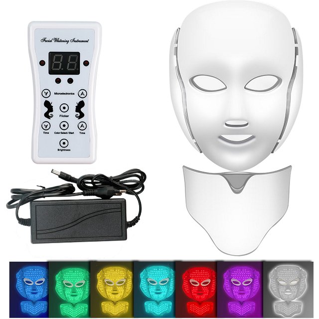 7 Colors LED Photon Therapy Facial Mask Skin Rejuvenation Brightening Acne Pore Skin Care Beauty Mask Home Use Beauty Device