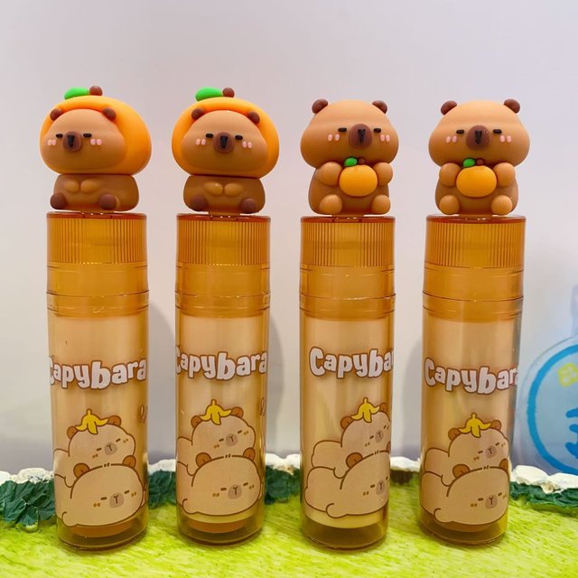 2026 New 2Pcs/Set Capybara Lipstick Eraser Kawaii Stationery for School Supplies Cartoon Art Eraser for Gifts Prize