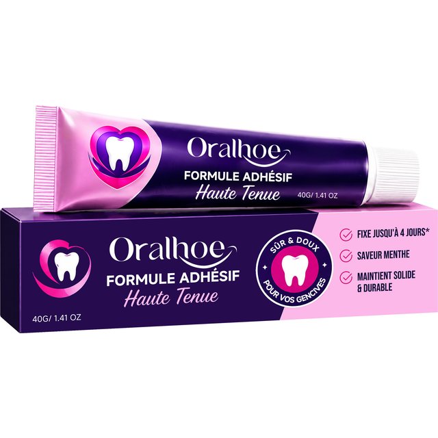 Denture Adhesive 40g Confident Eating Talking Comfortable Fit Long Lasting Hold Mint Flavor Portable Daily Oral Care for Seniors