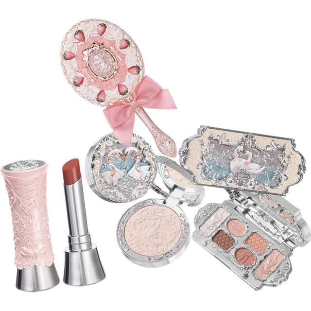 Flower Knows Makeup Sets Swan Ballet Series Gift Box Lipstick Blush Eyeshadow Palette Handheld Mirror Makeup Gift Box
