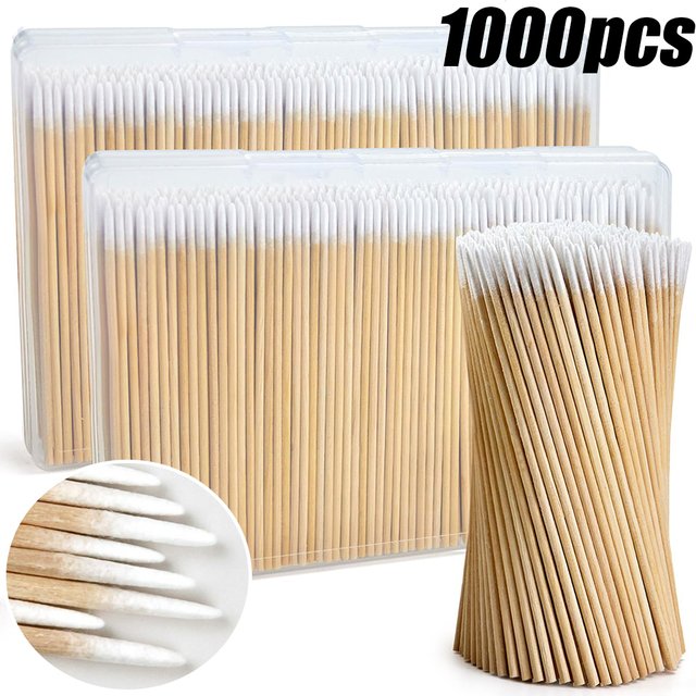 Long Pointy Tip Cotton Swab Nail Wood Sticks Cuticle Pusher Remover Pedicure Manicure Sticks Tool Cosmetic Cotton Brush Buds