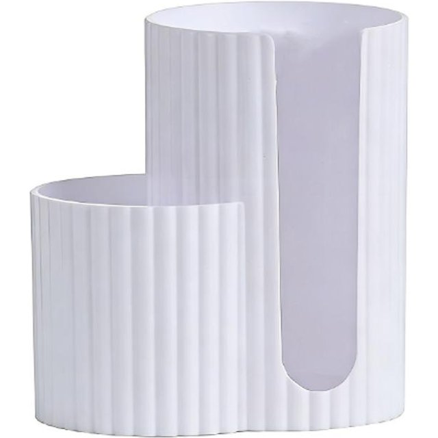 Cotton Swab Storage Container 2 Compartments Plastic Organizer Box for Cotton Pads/Makeup Brushes/Q-tipsBathroom Vanity