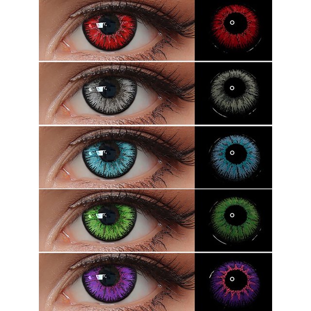 2Pieces Color Contact Lenses Bueatiful Pupil Cosmetic Circle Lens Yearly Cosplay Colour Contacts