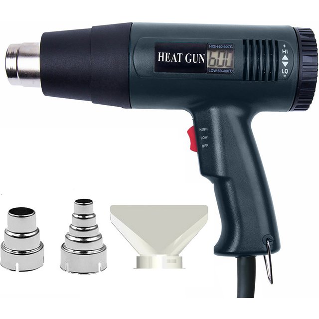 2000W 220V Electric Industrial Grade Heat Hot Air Gun Stepless Adjustable Hair Dryer Car Film Tool EU Plug Digital Display