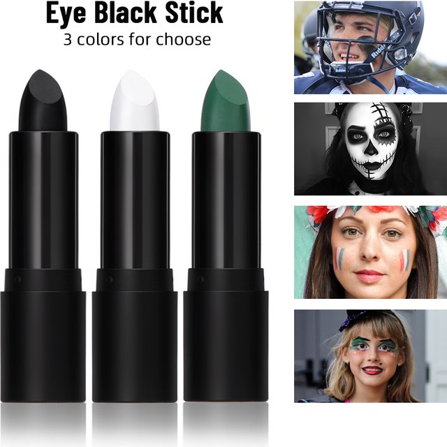Black Eye Face Body Paint Stick Cream Eyeblack Tube Black Body Painting Sticks for Halloween Cosplay Joker Makeup