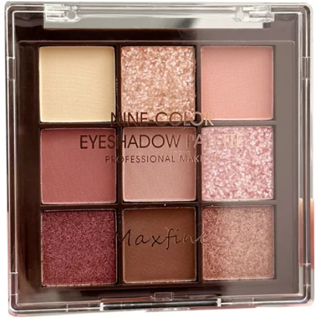 New Nine-color Eyeshadow Palette Makeup Acrylic Eye Shadow Plate Pearlescent Matte Transparent Nine Grid Eye Shadow Smoke Pink