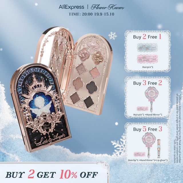 Flower Knows Little Angel Collection Nine-Color Eyeshadow Palette Delicate Matte Glow Shimmer