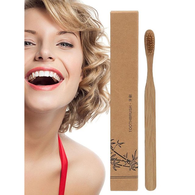 Natural Bamboo Charcoal Soft Bristle Toothbrush Eco-Friendly Biodegradable Disposable Toothbrush Gum Care Cleaning for Stains
