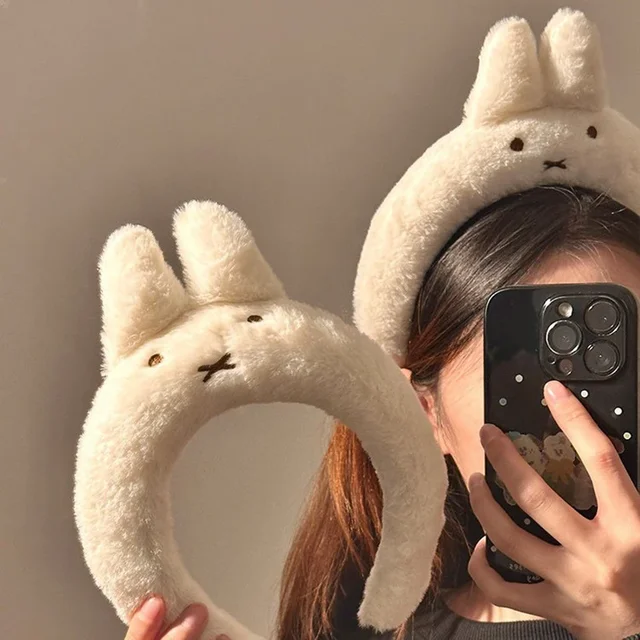Miffy Headband Velvet Washing Face Wide Padded Headband Skin Care Makeup Removal Shower for Girls Makeup Hair Accessories Gifts