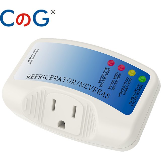 CG Single Outlet Refrigerator Power Surge Protector 120VAC 10A Voltage Brownouts Plug Outlet for Fridge TV Air Conditioners