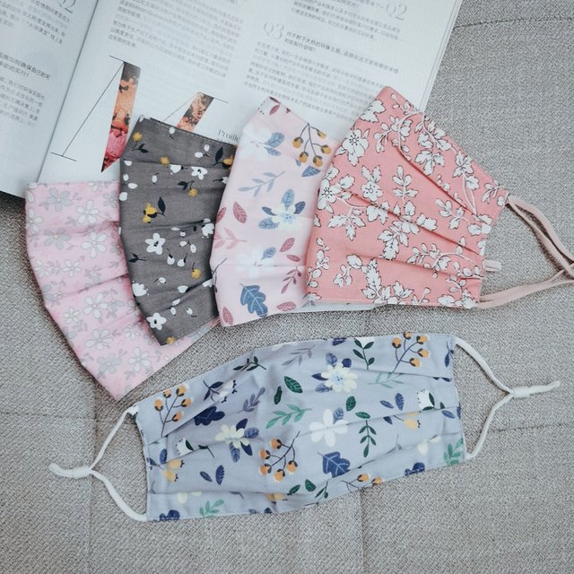 Fashion Breathable Cotton Printing Mask Washable Reusable Sunscreen Mask Anti Dust Skin-Friendly Riding Face Mask Outdoor Sports