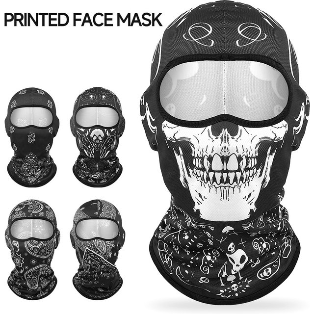 Cagoule unisexe, chapeau, masque d'équitation à séchage rapide, Style squelette d'halloween, couvre-chef tricoté, masque facial respirant, 1 pièce