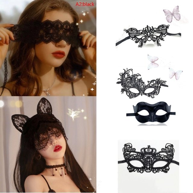 Masque en dentelle et velours, idéal pour une soirée, un bal, un costume de mascarade, un cadeau d’Halloween, un accessoire de cosplay. Masque d’yeux en dentelle sexy, unisexe.