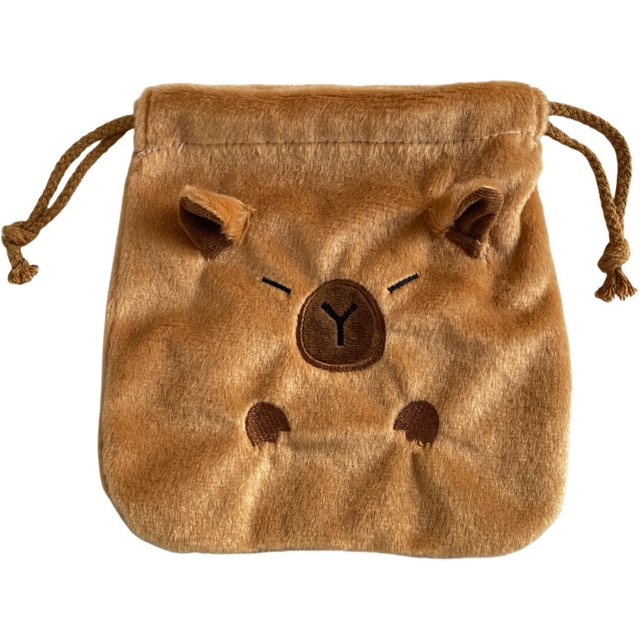 Portable Drawstring Storage Bag Gifts Cute Cartoon Capybara Kawaii Cosmetic Pouch Large Capacity Capybara Plush Storage Bags