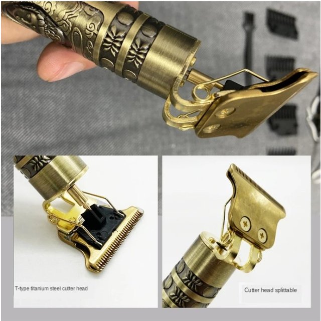T9 Electric Hair Clipper Men Washable Cordless Trimmer USB Fast Charging Vintage Barber Shaver Beard Hair Cutting Machine