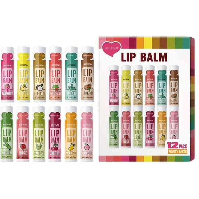 12/24PCS Moisturizing Lip Balm Set 5g Deep Moisturizing And Brightening Lips Party Gift For Friends 12 different flavors