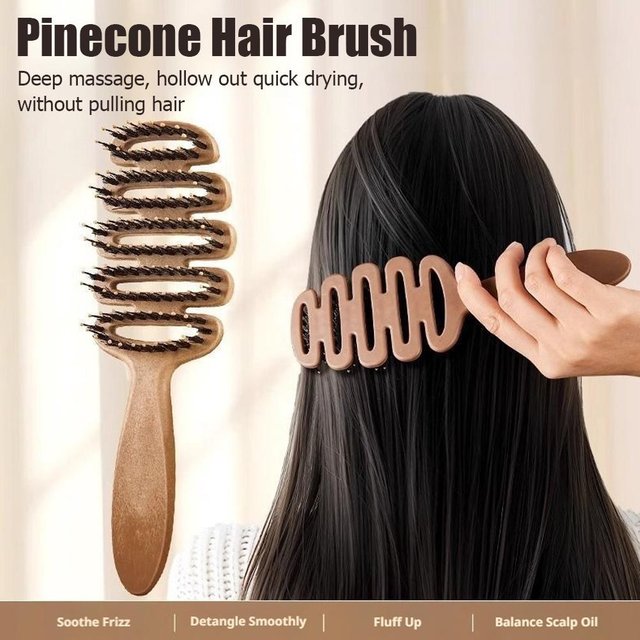 1/2pcs Cone Hairbrush for Volumizing Hair Hollow Scalp Massage Comb Professional Salon Brush for Extension Wig Pine