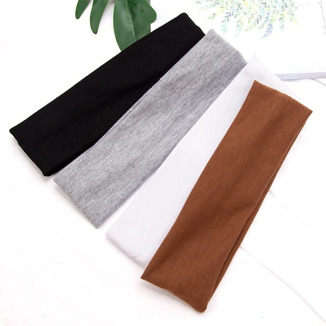 Elastic Cotton HairBand Fashion Headbands for women Men Solid Running Fitness Yoga Hair Bands Stretch Makeup Hair Accessories