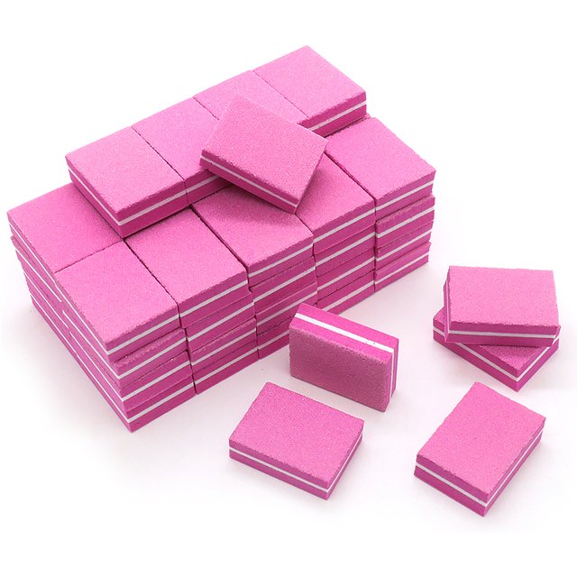 1/50/100/150pcs Mini Nail Buffing Blocks Suitable For Acrylic & Natural Nails 100/180 Grit Nail Buffer Bulk Nail Polishing Block