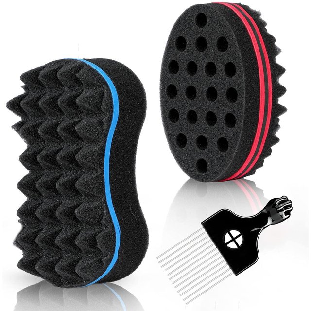 Professional Set Afro Hair Care Set for men, Curly Dreadlocks Twist Comb Brush & Curling Sponge Gloves, Styling Tools Kit