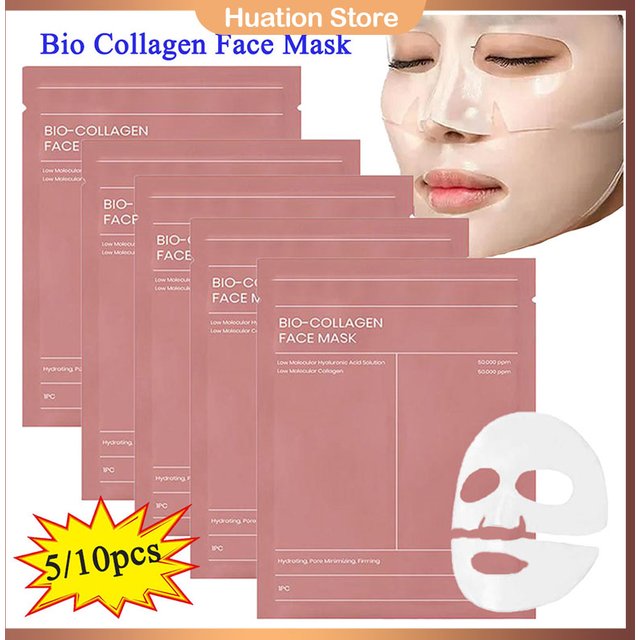 Masque facial au Bio collagène, 5/10 pièces, rétrécit les Pores, hydratant en profondeur, masque de