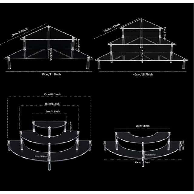 Clear Acrylic Display Stand For Anime Figures Cupcake Shelf Organizer Desserts Holder Jewels Display Risers Stand Perfume Stand